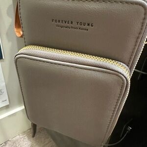 Forever Young Taupe Crossbody with Gold Accents